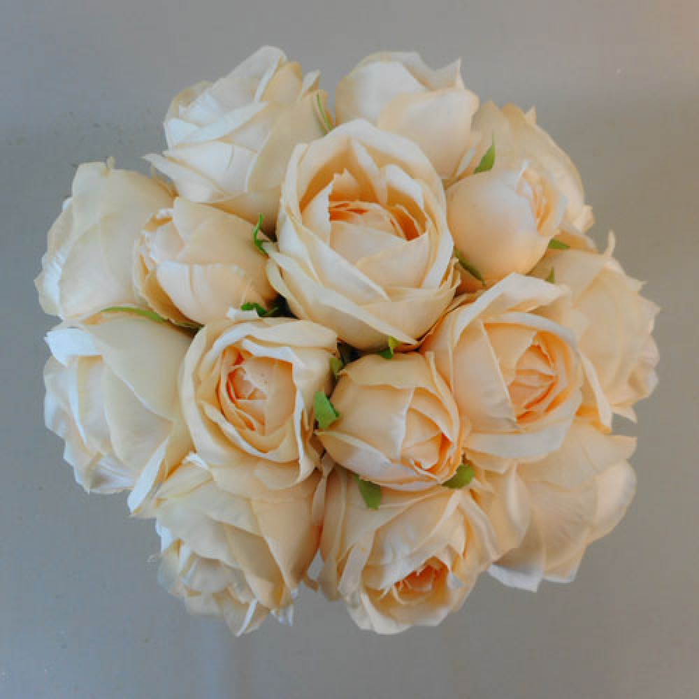 Artificial Roses Bundle Peach 15 Stems 37cm Artificial Flowers